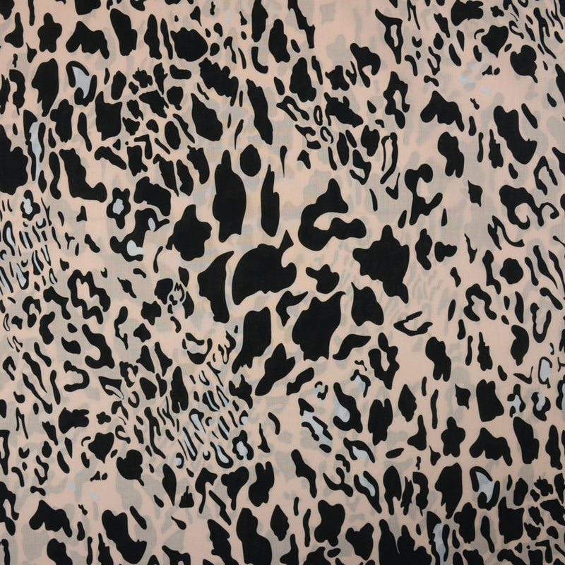 Tissu Fibre Mood - Voile de coton Augusta léopard blush au mètre
