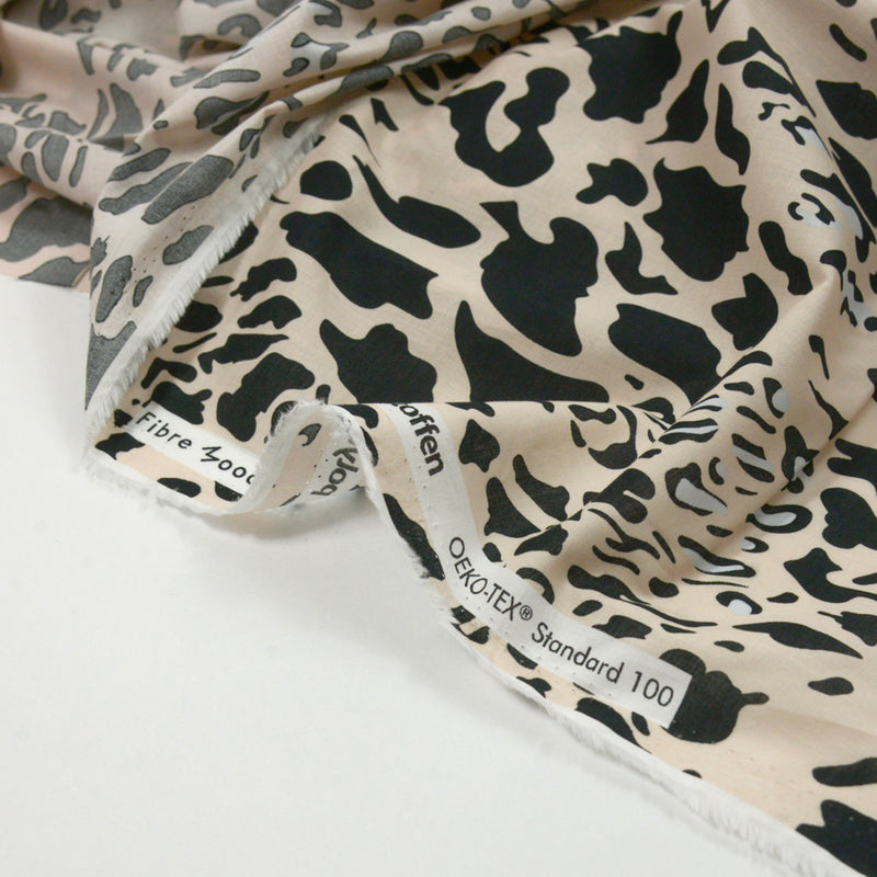 Tissu Fibre Mood - Voile de coton Augusta léopard blush au mètre
