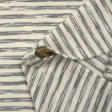 Jersey de coton piqué rayé fond écru