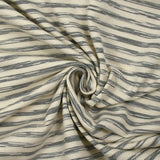 Jersey de coton piqué rayé fond écru