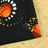Satin polyester imprimé galaxie fond noir