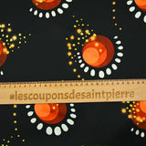 Satin polyester imprimé galaxie fond noir