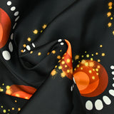 Satin polyester imprimé galaxie fond noir