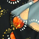 Satin polyester imprimé galaxie fond noir