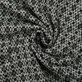 Maille Milano polyester Lurex carré graphique noir et blanc