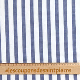 Striped cotton 13 mm navy and white