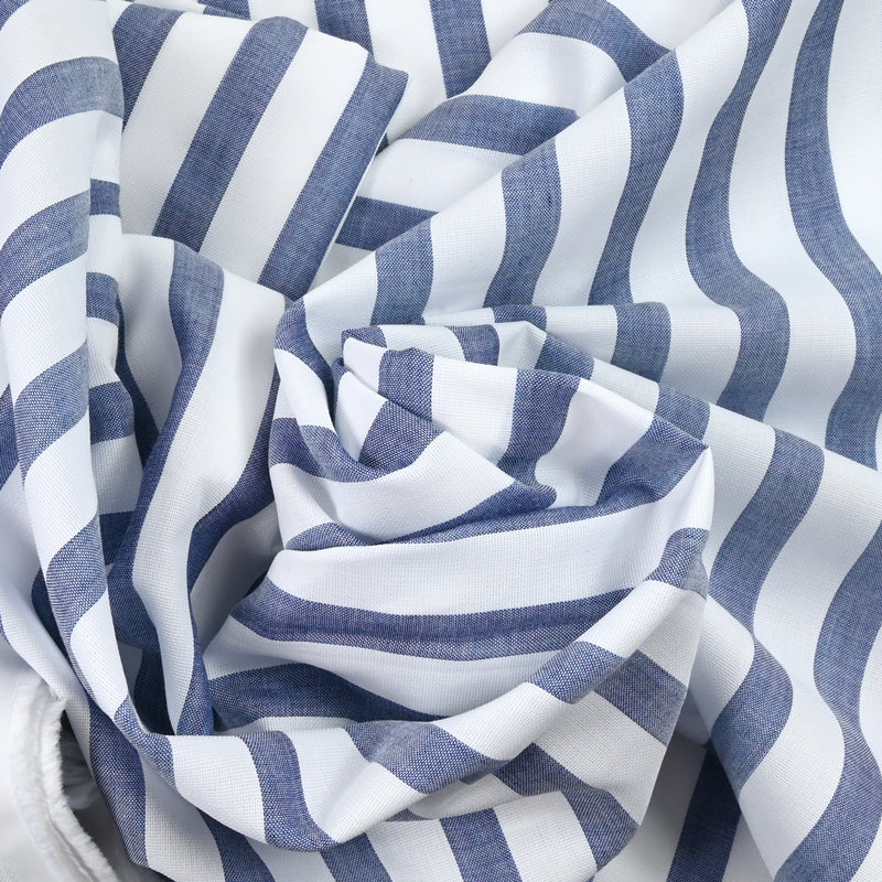 Striped cotton 13 mm navy and white