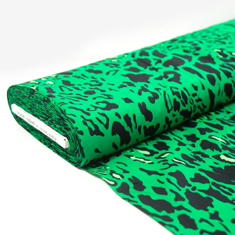 Tissu Fibre Mood - Voile de coton Daisy léopard vert au mètre