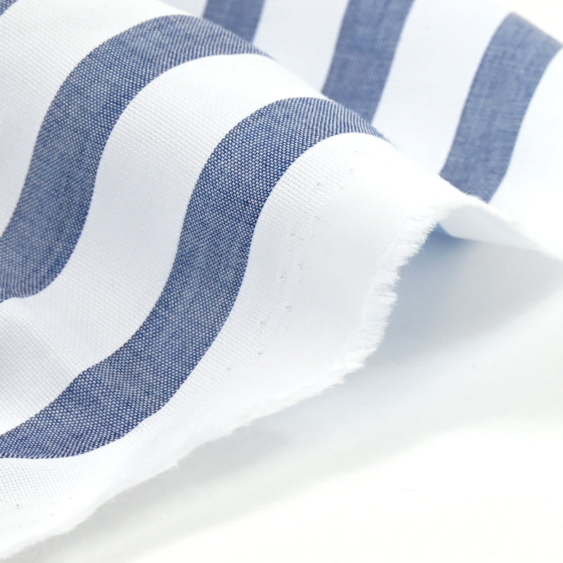 Striped cotton 13 mm navy and white