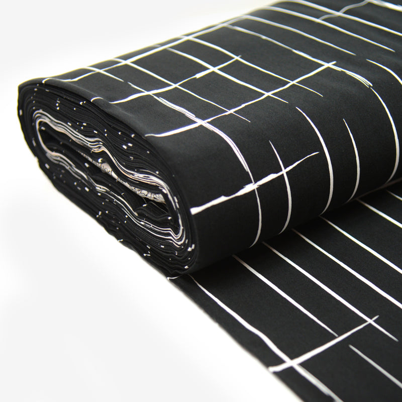 Tissu Fibre Mood - Viscose imprimée Ocean fond noir au mètre