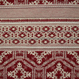 Jacquard de polycoton frise aztèque rouge et écru