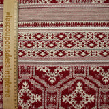 Jacquard de polycoton frise aztèque rouge et écru