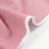 Striped cotton 1 mm burgundy and white