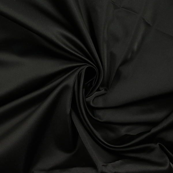 Satin duchesse polyester noir envers marine