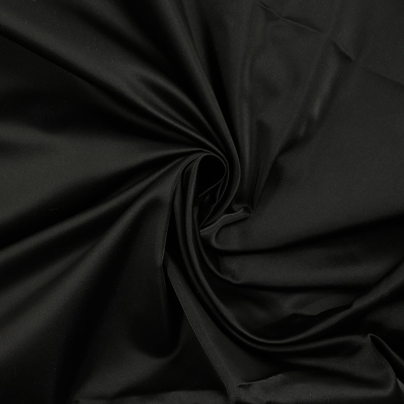 Satin duchesse polyester noir envers marine