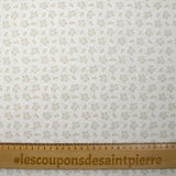 Piqué de coton imprimé brindille dans le vent beige fond blanc