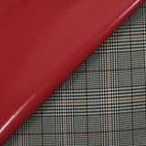 Faux leather with vinyl effect with raspberry red Prince of Wales side