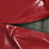 Faux leather with vinyl effect with raspberry red Prince of Wales side