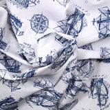 Polycotton Printed ship white background