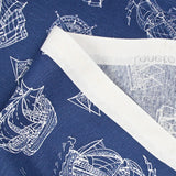 Polycotton Printed ship navy background