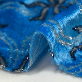 Jersey de velours lurex étoile des mers fond bleu