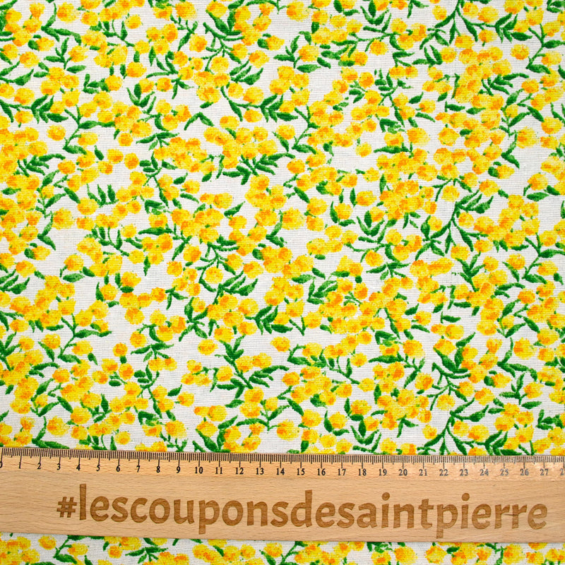 Mimosa printed polycoton white background