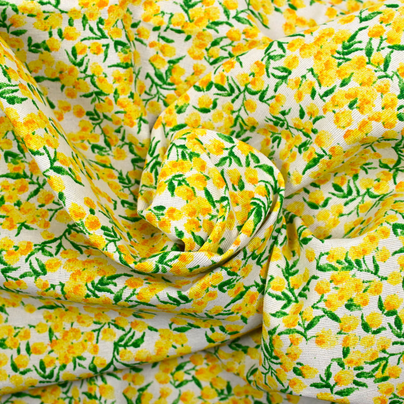 Mimosa printed polycoton white background