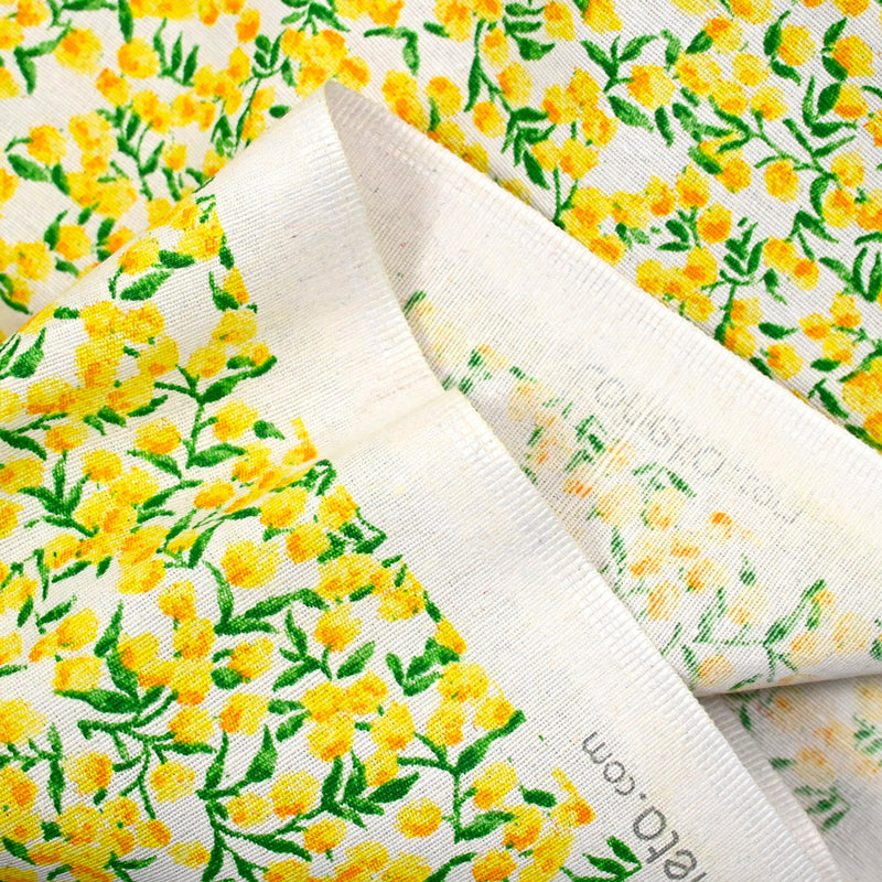Mimosa printed polycoton white background
