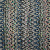 Tweed de coton et soie chevrons bleu pétrole et gris