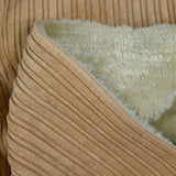 Velours côtelé fourré double face beige