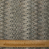 Tweed de coton et soie chevrons gris clair et écru