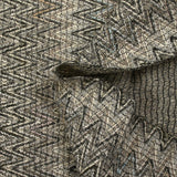 Tweed de coton et soie chevrons gris clair et écru
