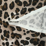 Satin de viscose imprimé léopard fond taupe et grège