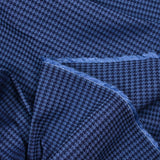 Jacquard polyviscose pied-de-poule fond marine