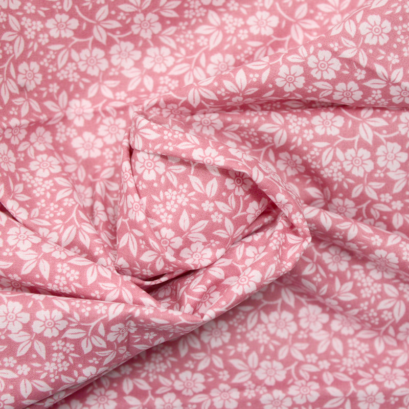 Coton imprimé Palma de Majorque fond bois de rose
