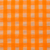 Neon orange and ecru gingham seersucker