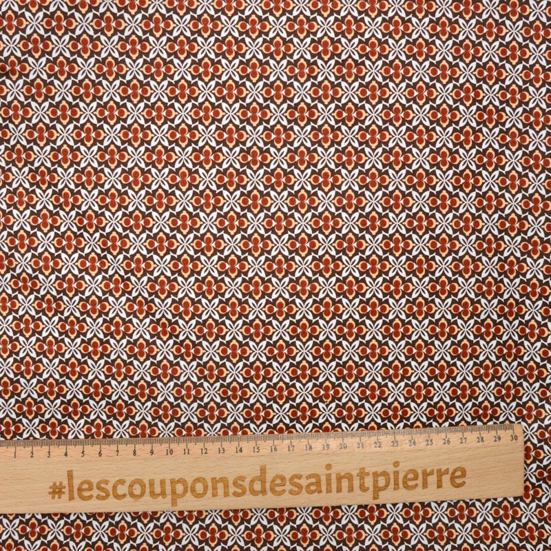 Coton imprimé Grenade marron