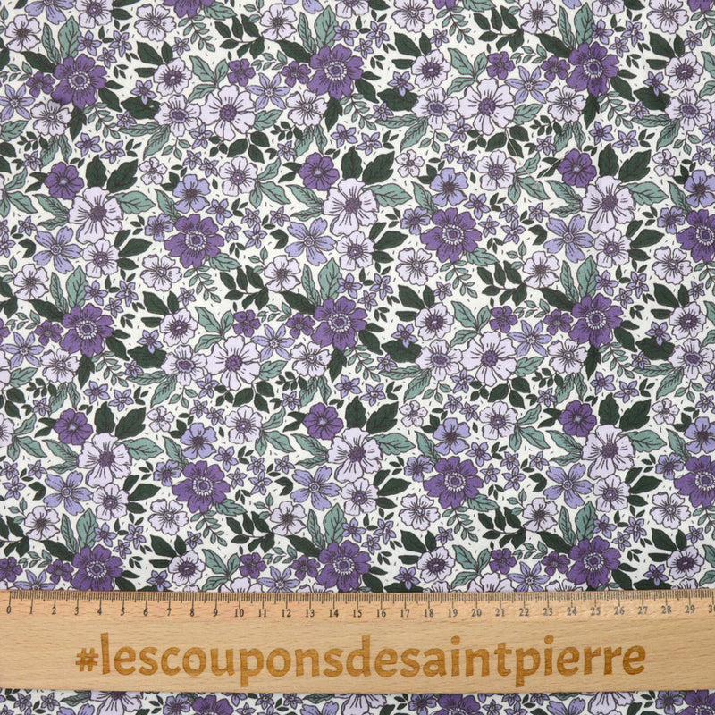 Coton imprimé Arona violet