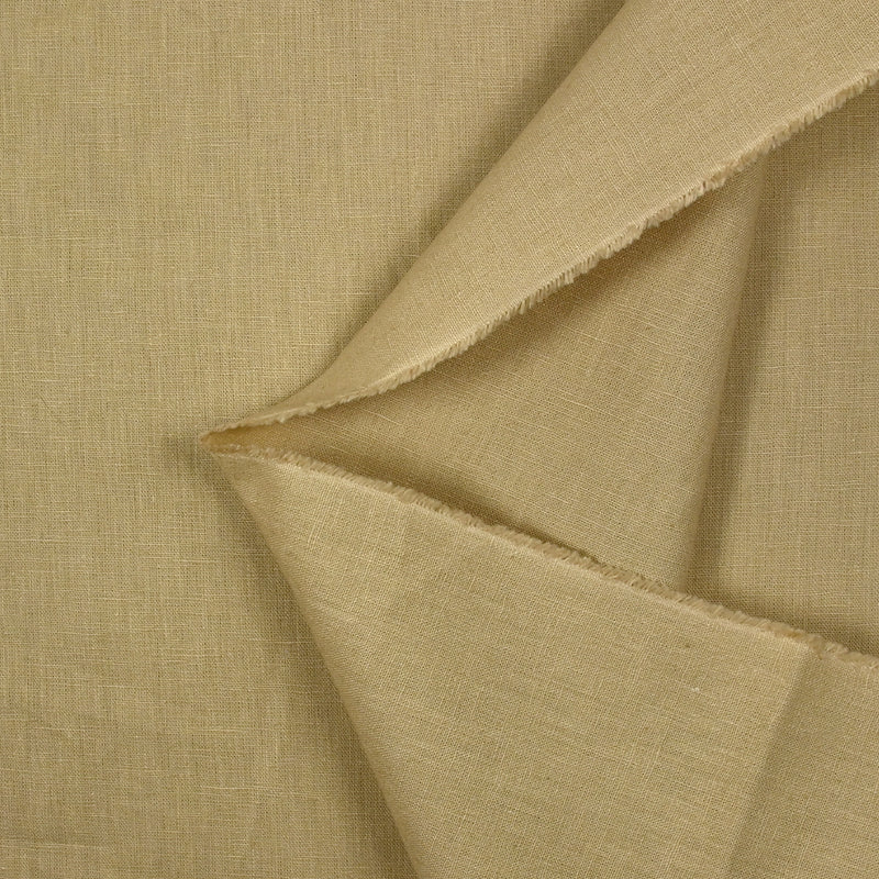 Lin et coton uni beige
