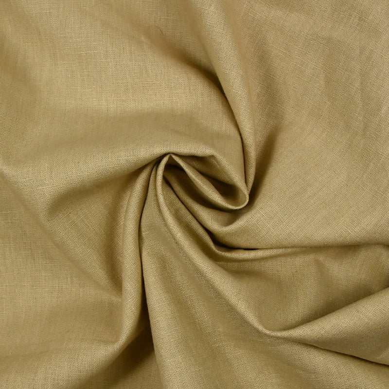 Lin et coton uni beige