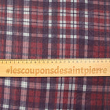 Mousseline crinkle imprimée à carreaux bordeaux