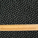 Mousseline imprimée fleurs et pois fond noir