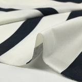 Jersey de coton fin rayé bleu nuit et blanc cassé