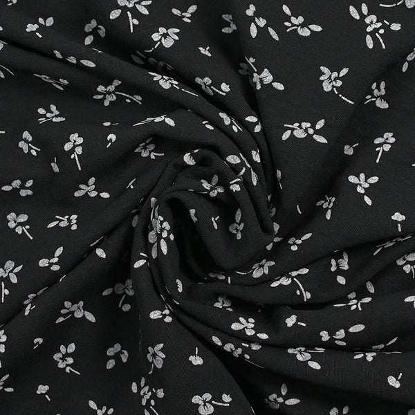 Crêpe floqué Garance noir