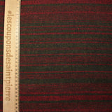 Laine mélangée fine rayée kaki et rouge