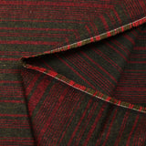 Laine mélangée fine rayée kaki et rouge