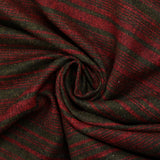 Laine mélangée fine rayée kaki et rouge