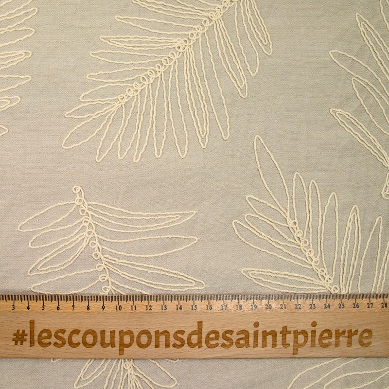 Crêpe viscosa bordada jungla beige fondo