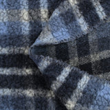 100% Laine sherpa à carreaux Jeanne fond bleu ciel