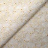 Broderie anglaise Greta écru fond blanc